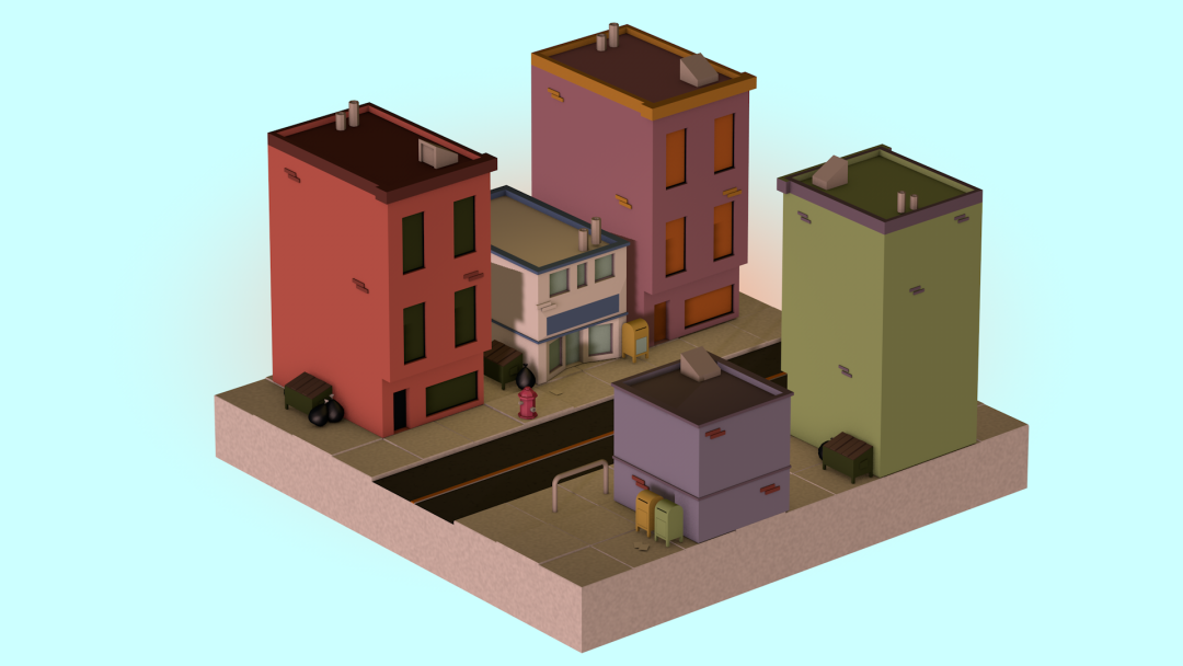 Low Poly City Diorama